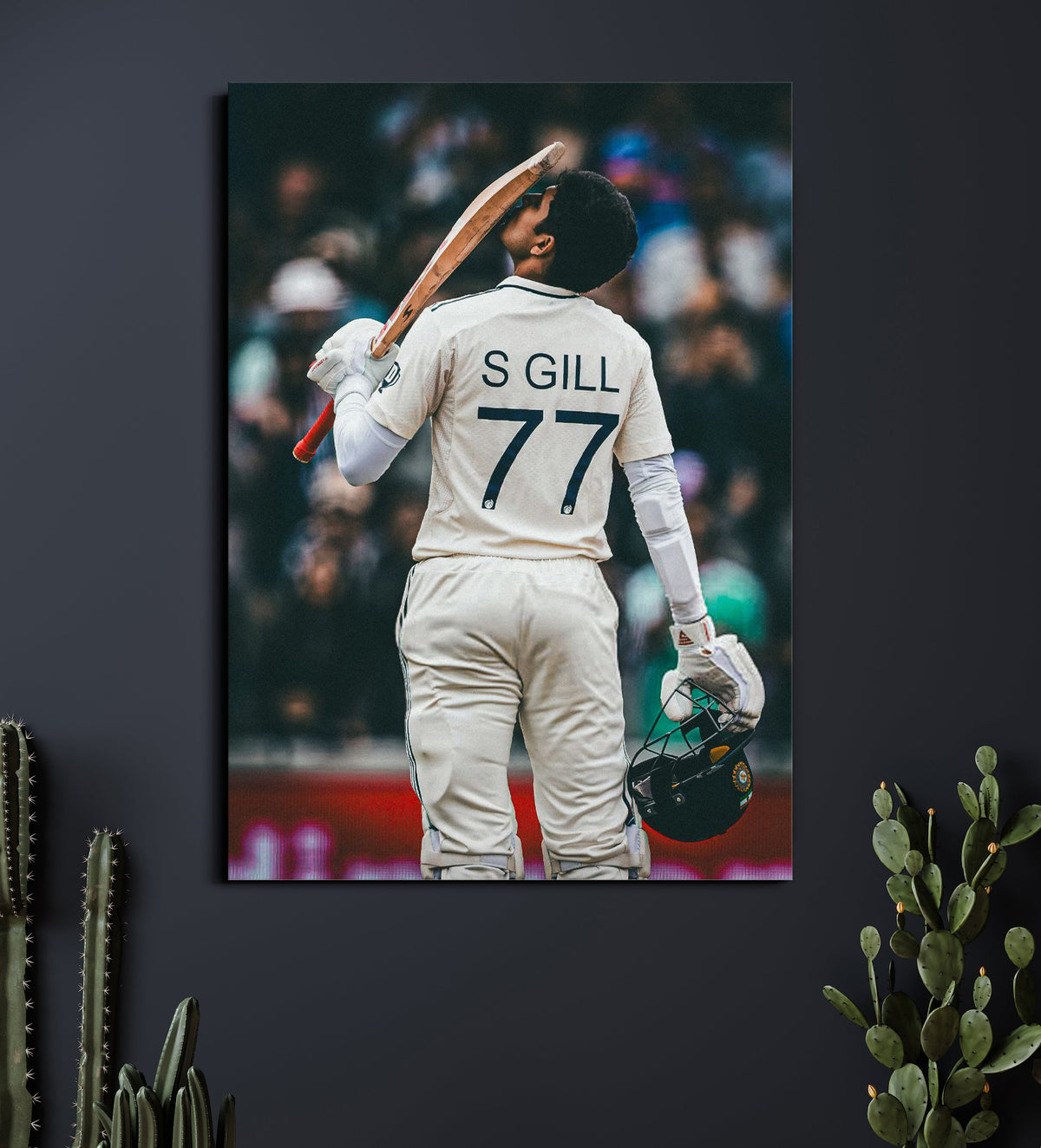 Shubman Gill Jersey 77 Poster | Indian Cricket Wall Art | Cricket Posters Lazywalls