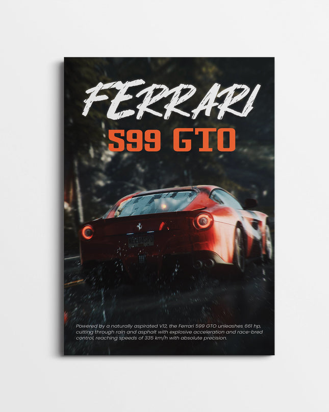 Ferrari 599 GTO Poster | Supercar Wall Art | Exotic Car Print for Garage & Office Lazywalls