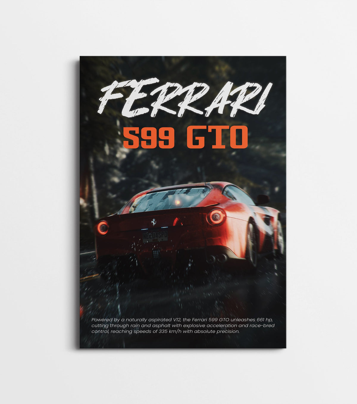 Ferrari 599 GTO Poster | Supercar Wall Art | Exotic Car Print for Garage & Office Lazywalls