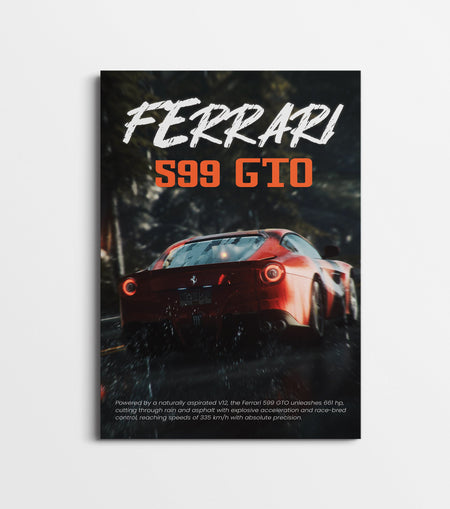 Ferrari 599 GTO Poster | Supercar Wall Art | Exotic Car Print for Garage & Office Lazywalls