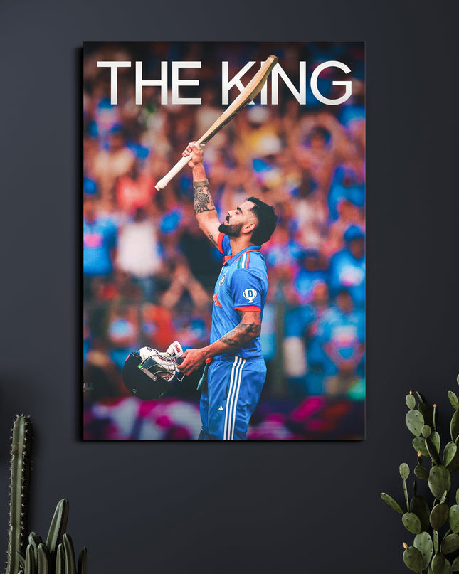 Virat Kohli The King Poster | Indian Cricket Wall Art | Cricket Posters Lazywalls