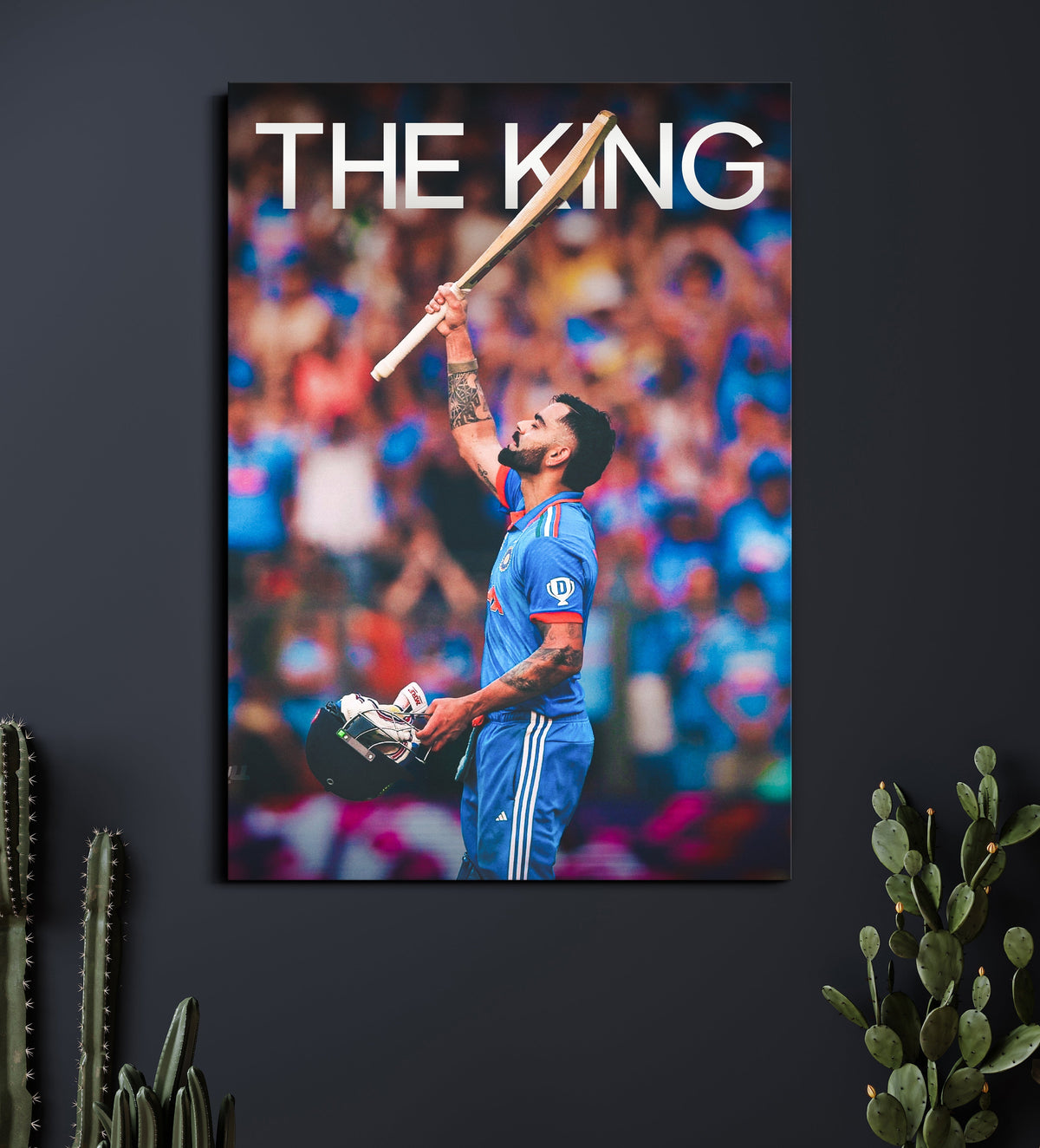 Virat Kohli The King Poster | Indian Cricket Wall Art | Cricket Posters Lazywalls