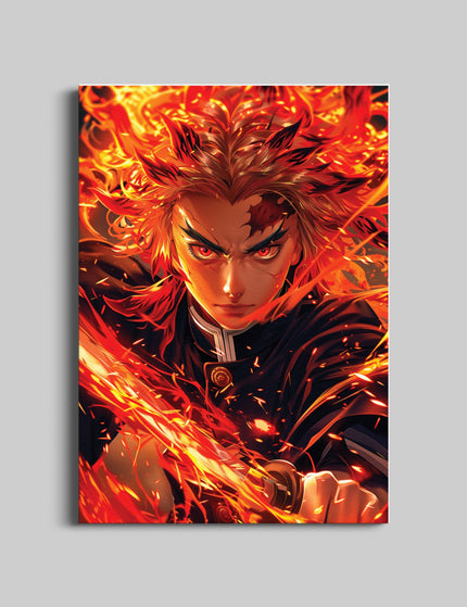 Inferno Blade Anime Wall Art | Flame Warrior Poster Lazywalls