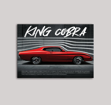 1970 King Cobra Muscle Car Poster | Classic American Performance Wall Art Lazywalls