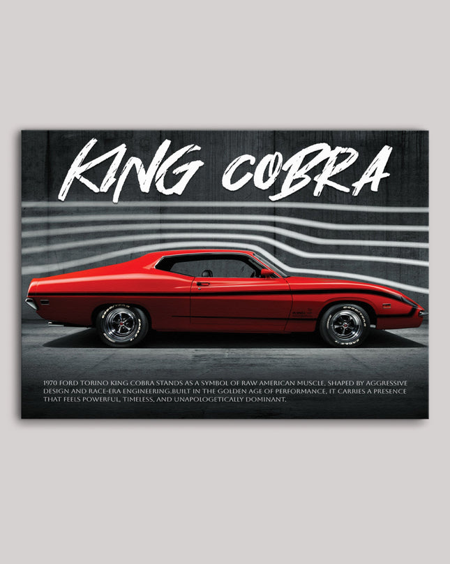 1970 King Cobra Muscle Car Poster | Classic American Performance Wall Art Lazywalls