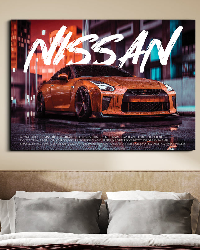Nissan GT-R R35 Style Poster | Urban Night Wall Art Lazywalls