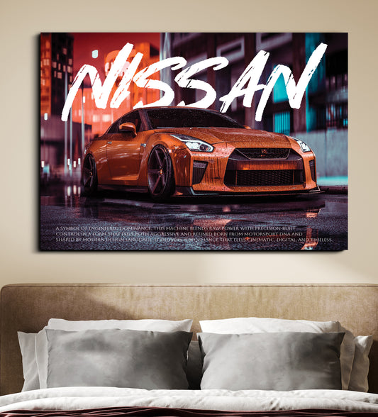 Nissan GT-R R35 Style Poster | Urban Night Wall Art Lazywalls