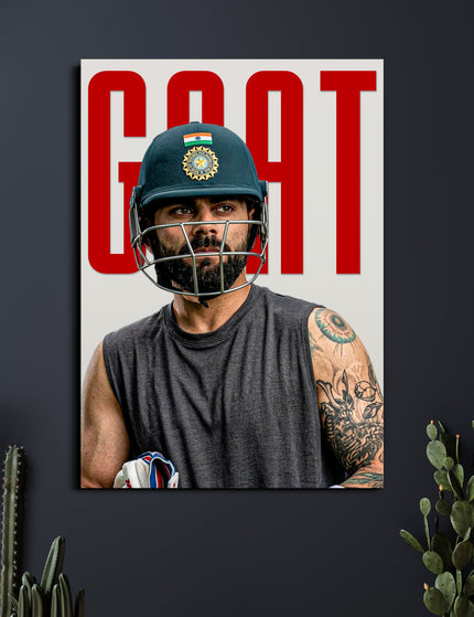 Virat Kohli GOAT Poster | Indian Cricket Wall Art | Cricket Posters Lazywalls