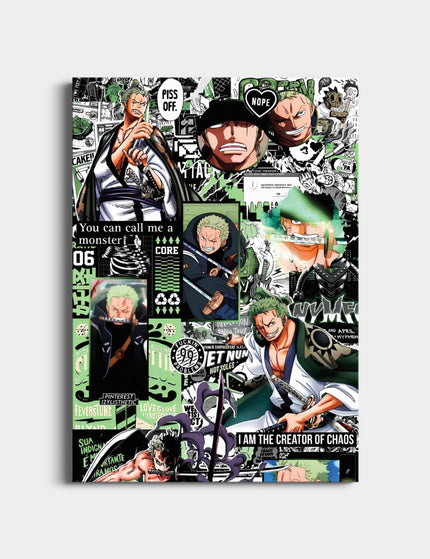 Green Swordsman Anime Series Poster | Manga Collage Wall Art Lazywalls