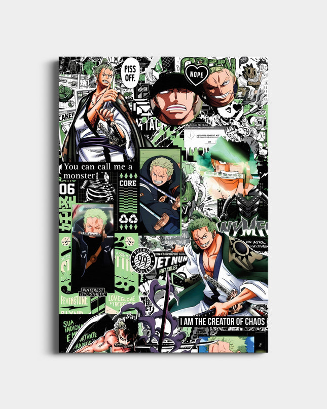 Green Swordsman Anime Series Poster | Manga Collage Wall Art Lazywalls