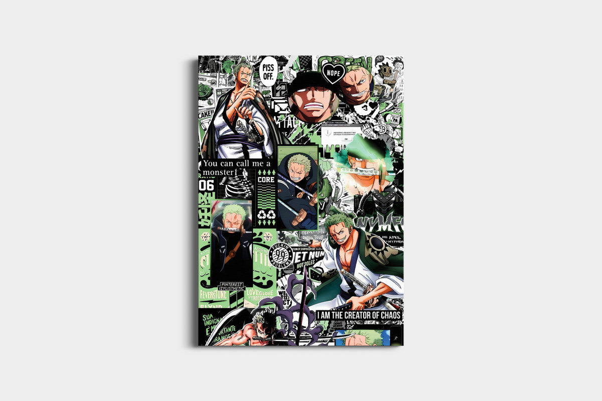 Green Swordsman Anime Series Poster | Manga Collage Wall Art Lazywalls