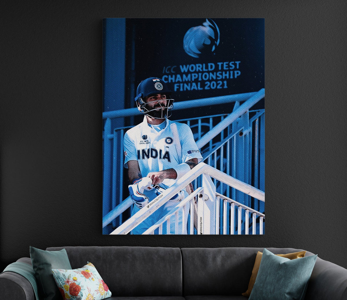 Virat Kohli Test Cricket Poster | ICC WTC Aesthetic Wall Art Lazywalls