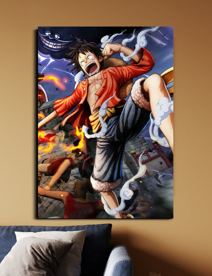 One Piece Luffy Gear Action Poster | Monkey D. Luffy Anime Wall Art Lazywalls