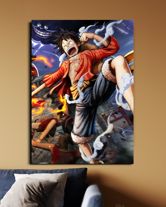 One Piece Luffy Gear Action Poster | Monkey D. Luffy Anime Wall Art Lazywalls