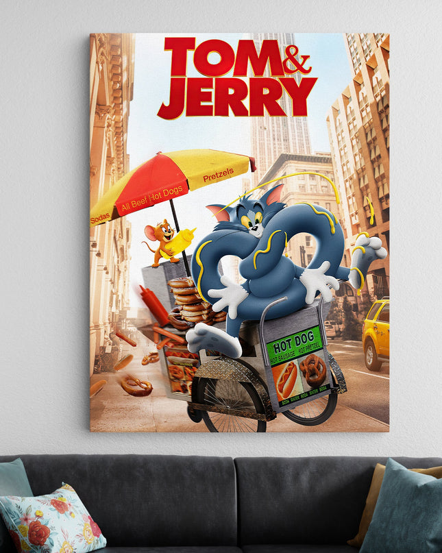 Tom and Jerry Street Food Poster | Cartoon Wall Art Lazywalls