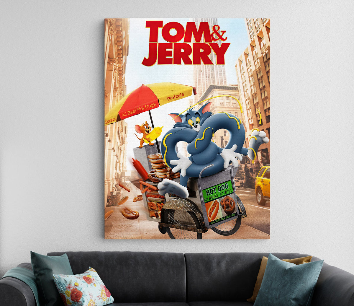 Tom and Jerry Street Food Poster | Cartoon Wall Art Lazywalls