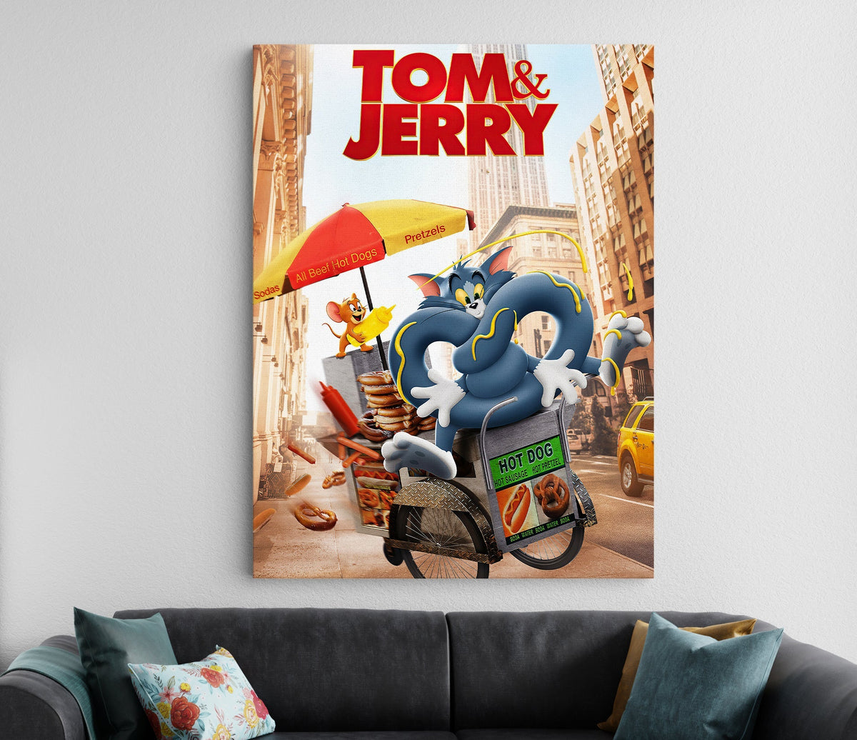 Tom and Jerry Street Food Poster | Cartoon Wall Art Lazywalls