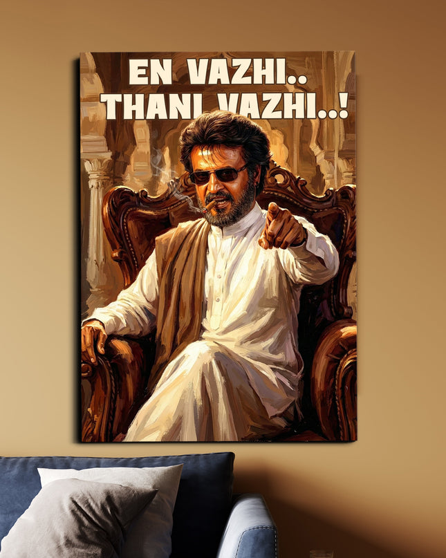 Rajinikanth Padayappa Dialogue Poster | En Vazhi Thani Vazhi Superstar Wall Art Lazywalls
