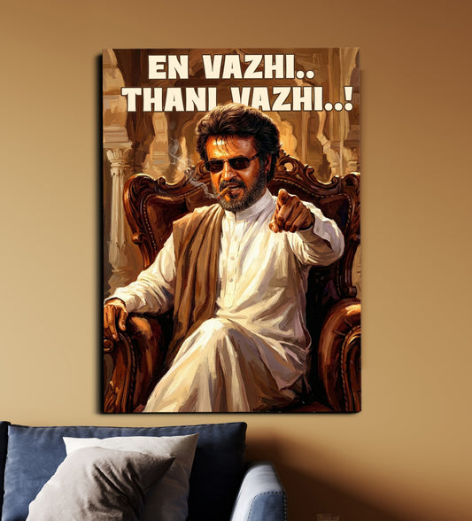 Rajinikanth Padayappa Dialogue Poster | En Vazhi Thani Vazhi Superstar Wall Art Lazywalls