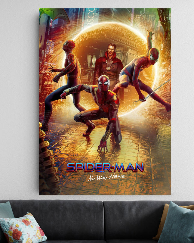Spider Man No Way Home Poster | Marvel Spiderman Wall Art | Avengers Room Decor Lazywalls
