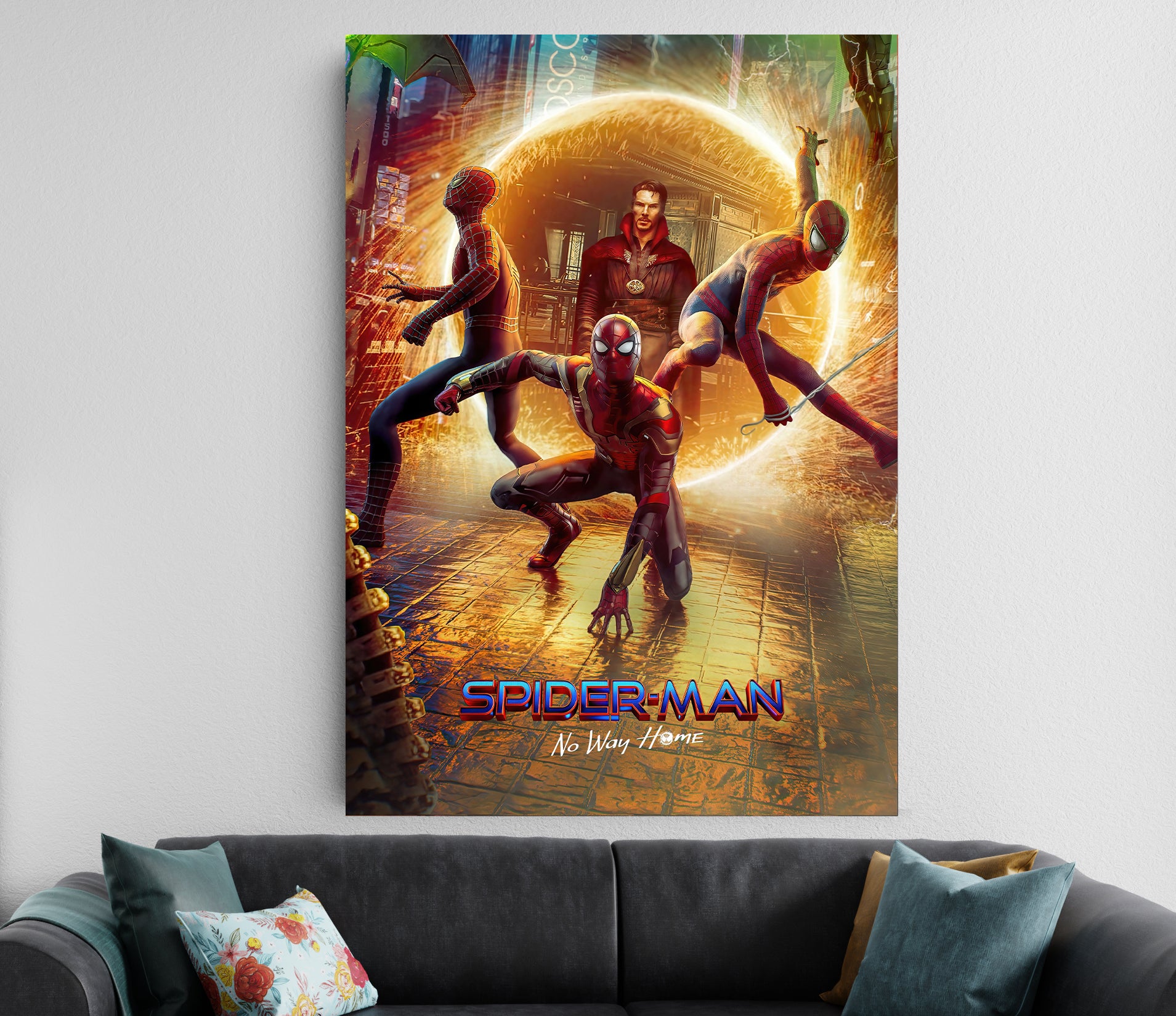 Spider Man No Way Home Poster | Marvel Spiderman Wall Art | Avengers Room Decor Lazywalls