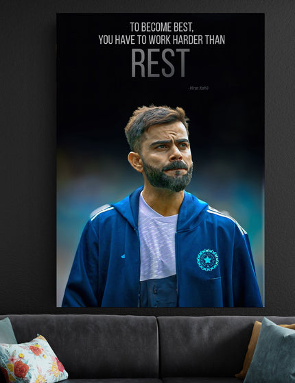 Virat Kohli Motivational Poster | Quote Cricket Wall Art Team India Lazywalls