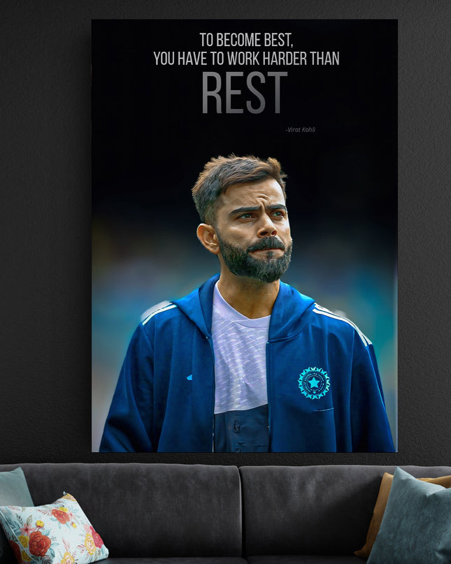 Virat Kohli Motivational Poster | Quote Cricket Wall Art Team India Lazywalls