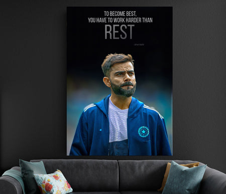Virat Kohli Motivational Poster | Quote Cricket Wall Art Team India Lazywalls
