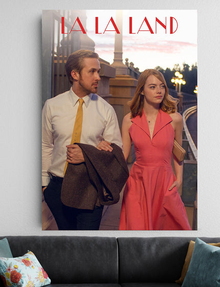 La La Land Poster | Romantic Couple Movie Scene | Aesthetic Film Wall Art Lazywalls