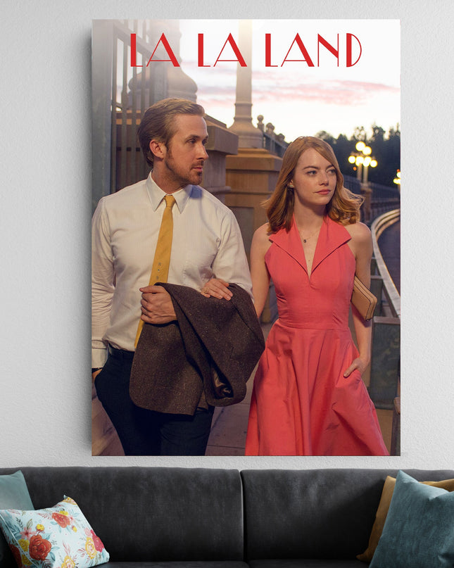 La La Land Poster | Romantic Couple Movie Scene | Aesthetic Film Wall Art Lazywalls