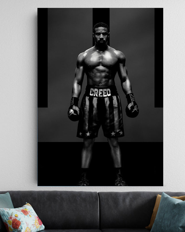 Boxer Discipline Poster | Black & White Gym Motivation Wall Art Lazywalls