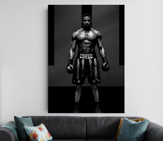 Boxer Discipline Poster | Black & White Gym Motivation Wall Art Lazywalls