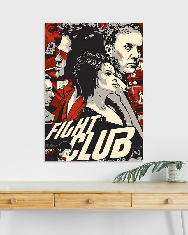 Fight Club Vintage Poster | Cult Classic Film Decor Lazywalls