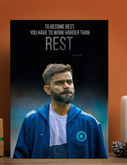 Virat Kohli Motivational Poster | Quote Cricket Wall Art Team India Lazywalls