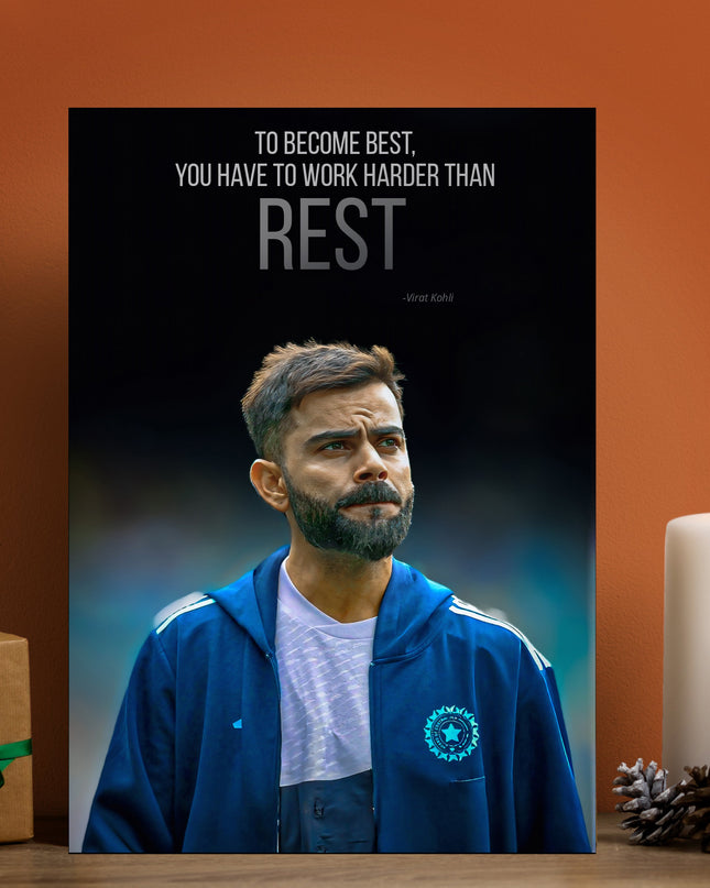 Virat Kohli Motivational Poster | Quote Cricket Wall Art Team India Lazywalls