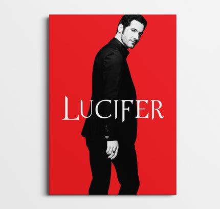 Lucifer Red Minimalist Poster | TV Series Devil Wall Art Print Lazywalls