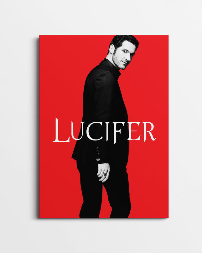 Lucifer Red Minimalist Poster | TV Series Devil Wall Art Print Lazywalls