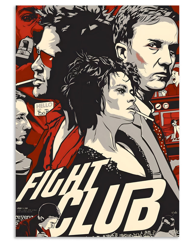 Fight Club Vintage Poster | Cult Classic Film Decor Lazywalls