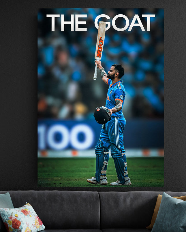 Virat Kohli The GOAT Poster | Cricket Wall Art Lazywalls