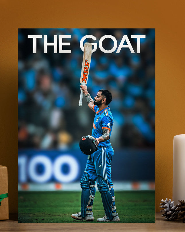 Virat Kohli The GOAT Poster | Cricket Wall Art Lazywalls