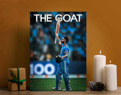 Virat Kohli The GOAT Poster | Cricket Wall Art Lazywalls