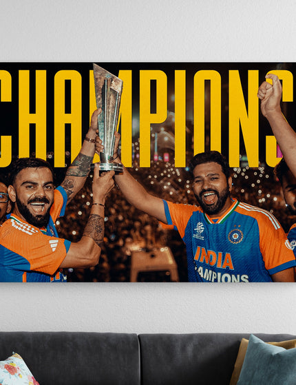 India Champions Cricket Poster | Team Victory Wall Art Lazywalls