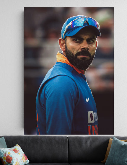Virat Kohli Portrait Poster | Cricket Wall Art Lazywalls