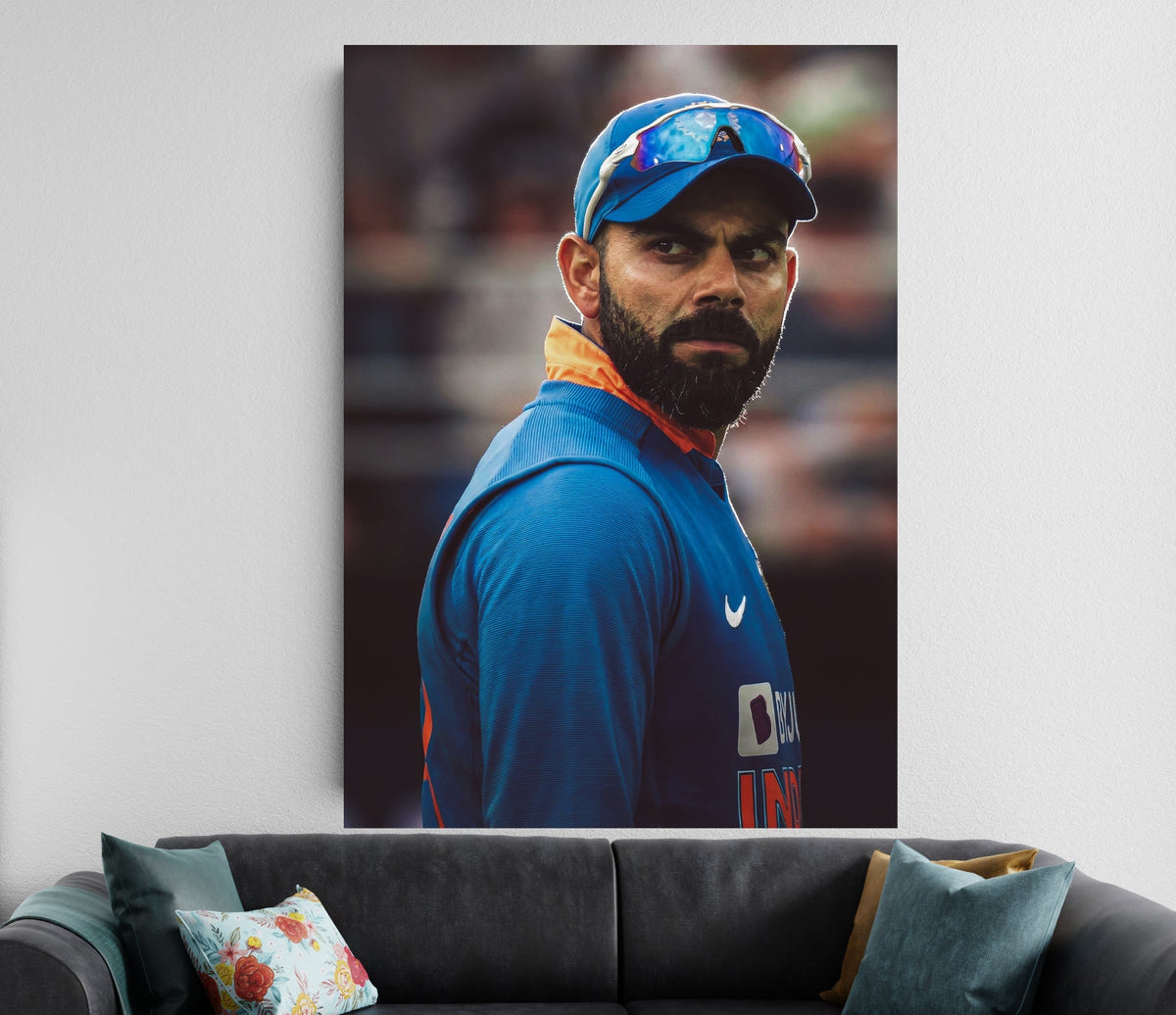 Virat Kohli Portrait Poster | Cricket Wall Art Lazywalls