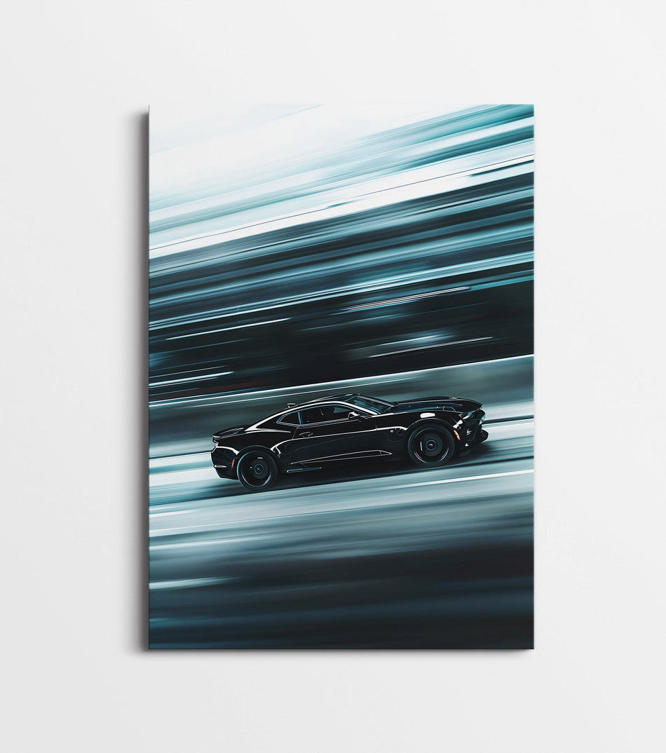 Black Sports Car Speed Poster | Modern Automotive Wall Art Lazywalls