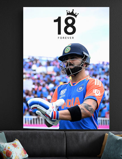 Virat Kohli 18 Forever Poster | Cricket Wall Art Lazywalls