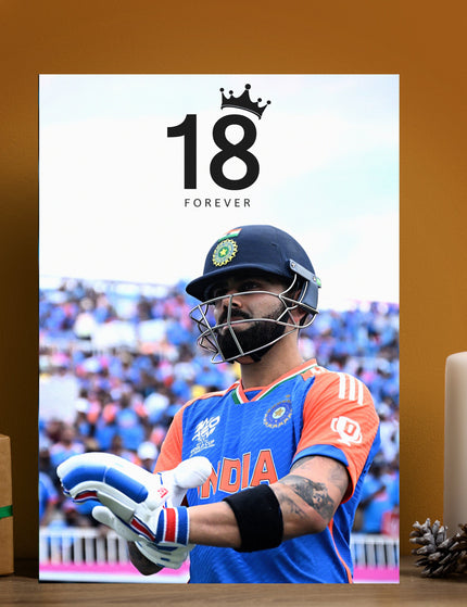 Virat Kohli 18 Forever Poster | Cricket Wall Art Lazywalls