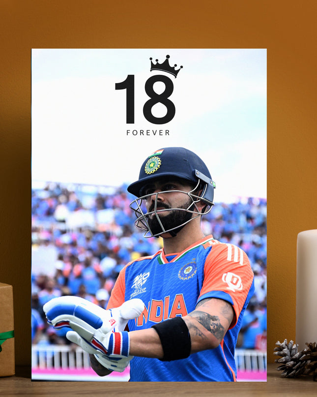 Virat Kohli 18 Forever Poster | Cricket Wall Art Lazywalls