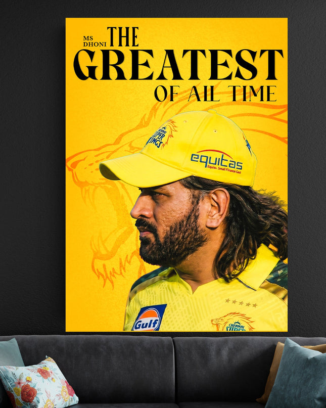 MS Dhoni The Greatest Poster | CSK Poster | Cricket Wall Art Lazywalls