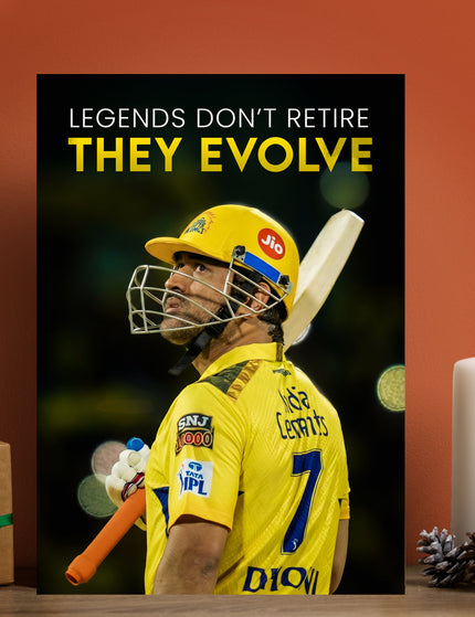 MS Dhoni CSK IPL Poster | Legends Evolve Wall Art Lazywalls